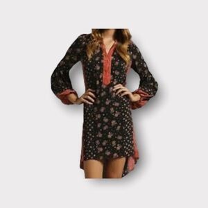 Floral Black and Pink Women's Dress